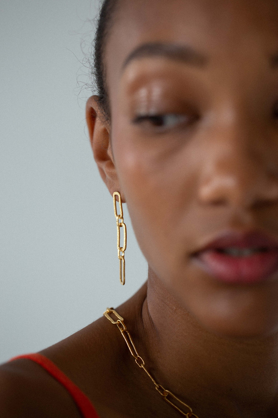 SAMSA Golden Chain Earrings