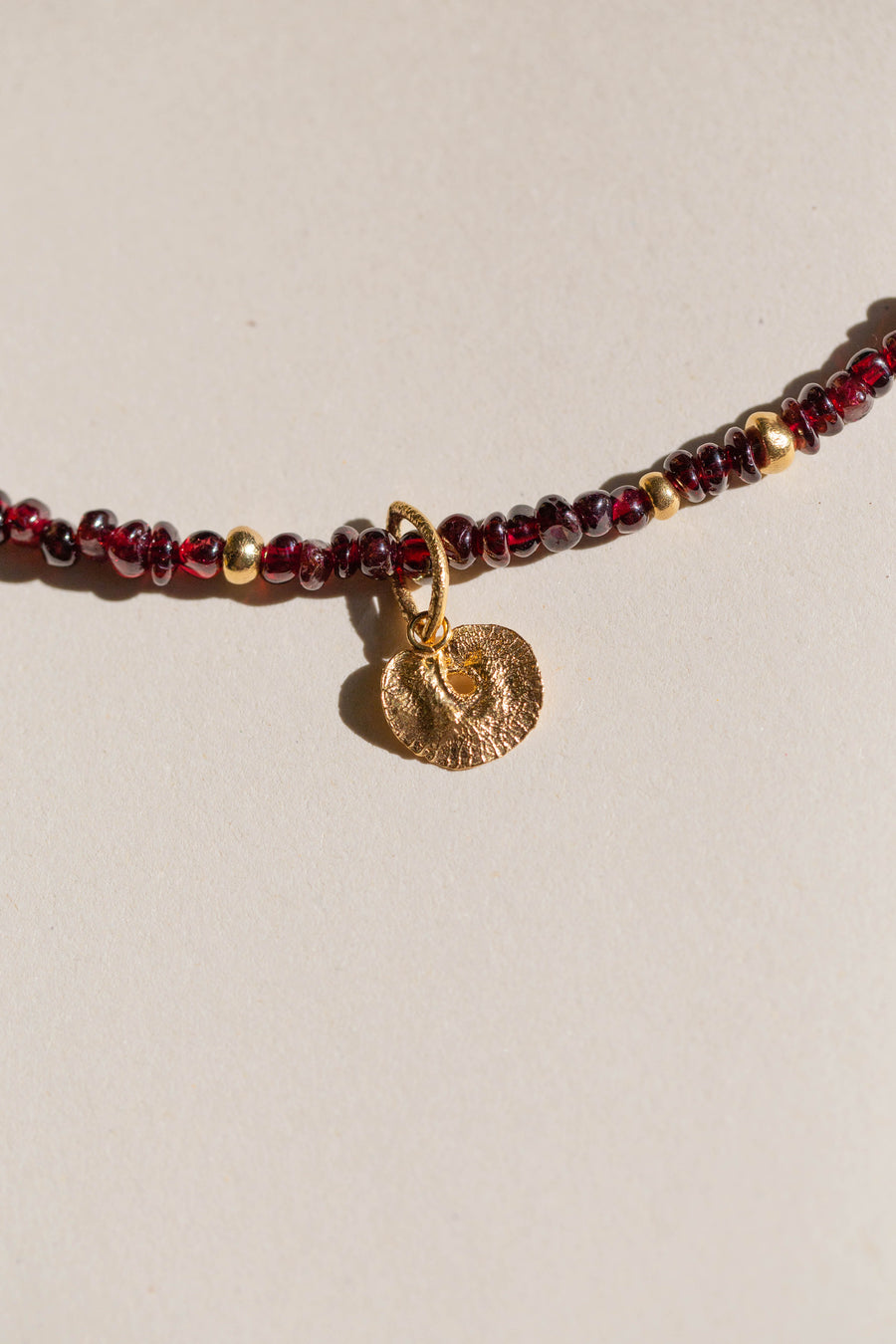 RA NECKLACE WITH GARNET + PENDANT