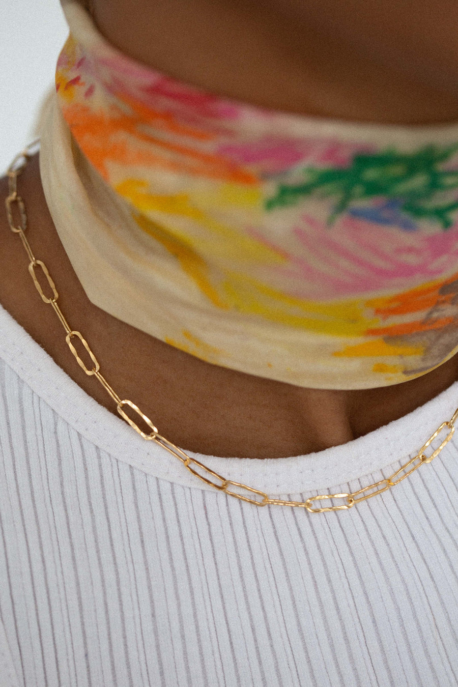 SAMSA Golden Hammered Necklace
