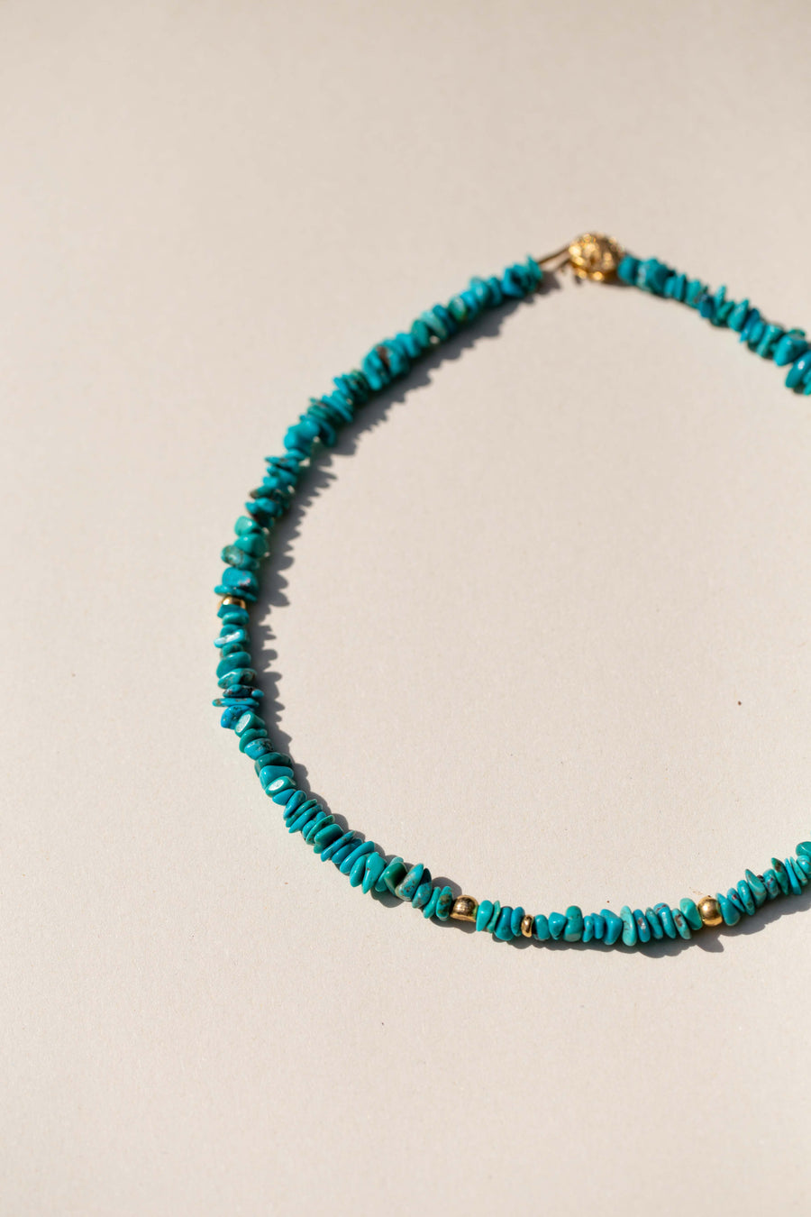 RA NECKLACE WITH TURQUOISE gold