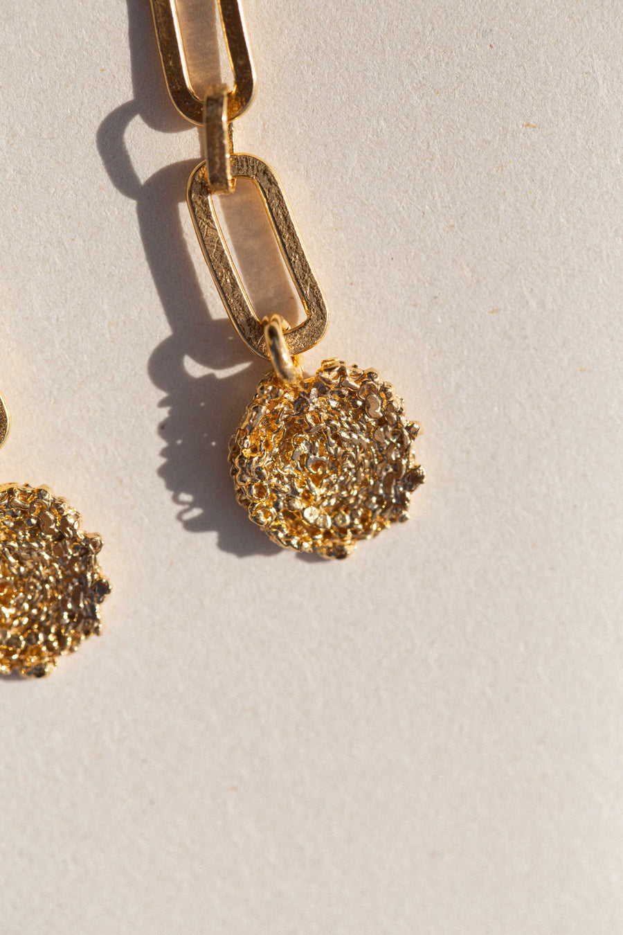 SAMSA Golden Chain Earrings with Medallions